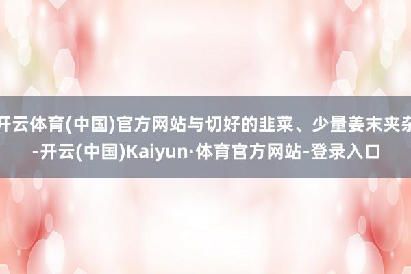 开云体育(中国)官方网站与切好的韭菜、少量姜末夹杂-开云(中国)Kaiyun·体育官方网站-登录入口