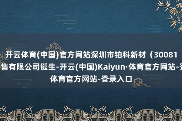 开云体育(中国)官方网站深圳市铂科新材(300811)料销售有限公司诞生-开云(中国)Kaiyun·体育官方网站-登录入口