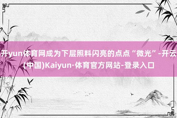 开yun体育网成为下层照料闪亮的点点“微光”-开云(中国)Kaiyun·体育官方网站-登录入口